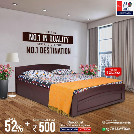 Buy Wooden Beds Online Mumbai | Bed With Storage In Mumbai