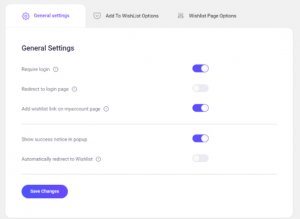 wish list general settings