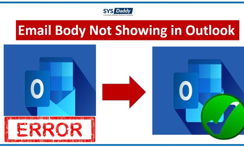 Email Body Not Showing in Outlook