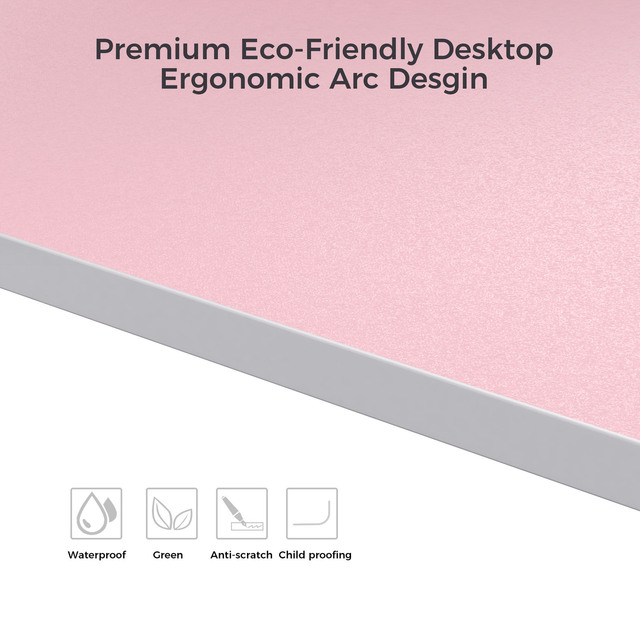 pink desk features